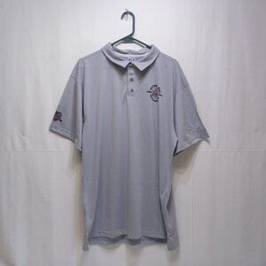 Vietnam Era Veteran Embossed Eagle VetFriends Gray Polo Vapor Apparel Shirt EUC